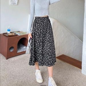SHEIN floral midi skirt